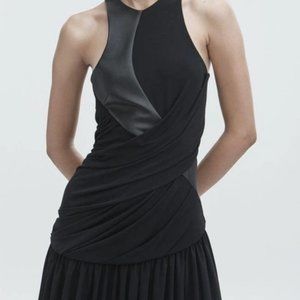 Alexander Wang Leather Detail Jersey Dress